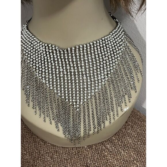 NWT Chico's " Opal Bib Necklace" Chains Pearls Just Gorgeous! GIFT! - Picture 3 of 7